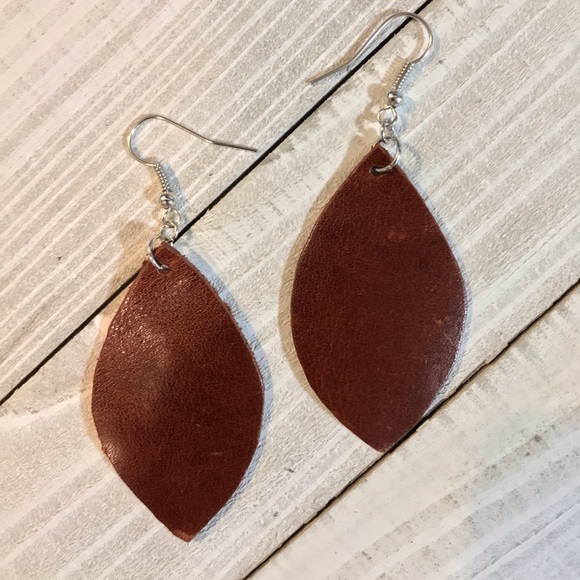Genuine Leather Earrings - Picture 2 of 2
